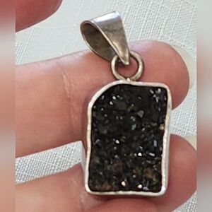 Charles Albert Sterling and Druzy Pendant